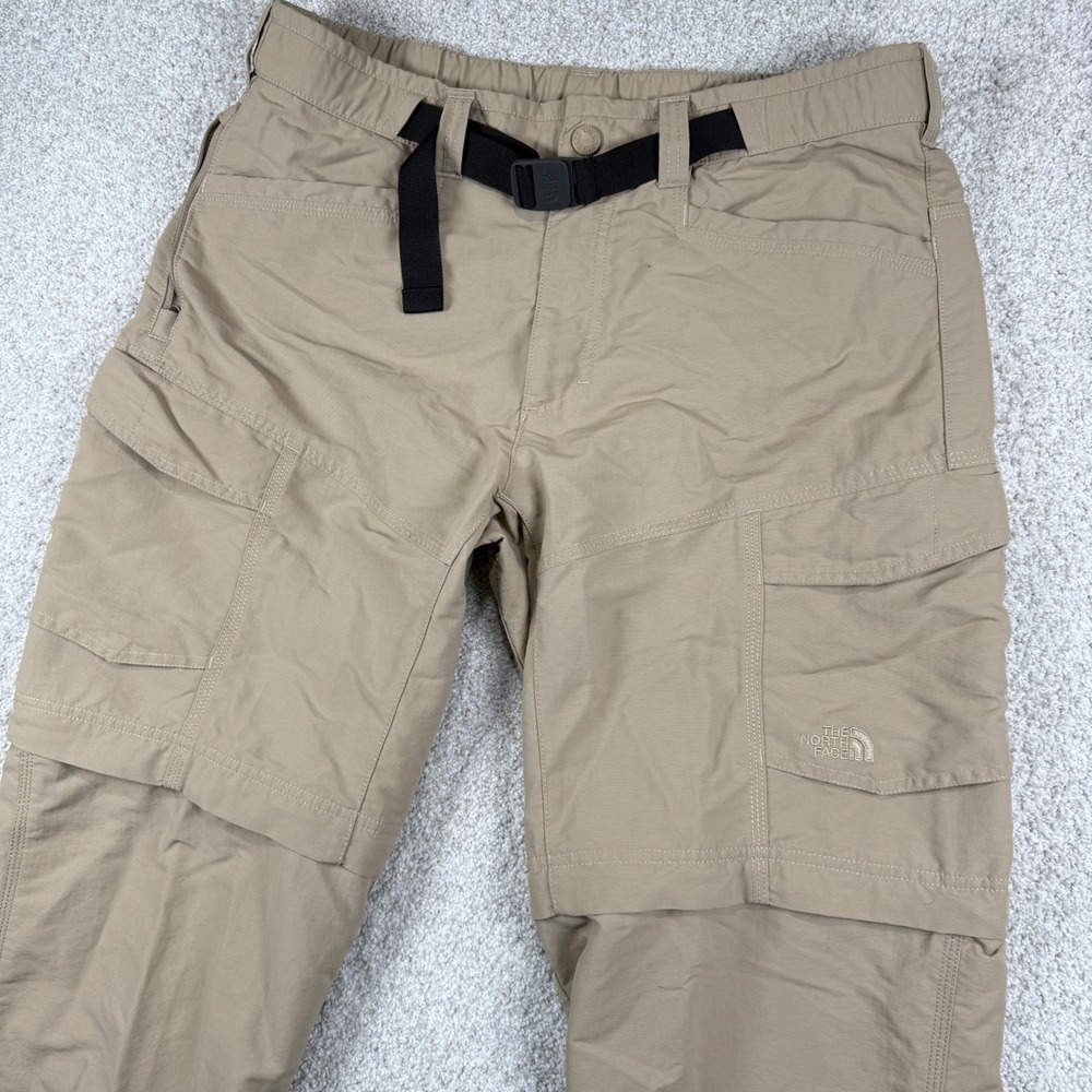 The North Face Convertible Pants Men M Tan Nylon Zip Off Hiking Cargo 01027